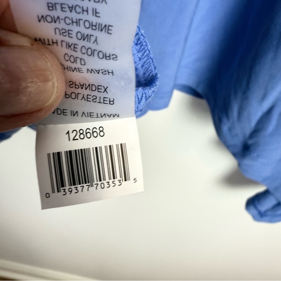 Blue V-Neck Women's Top - Picture 12 of 13